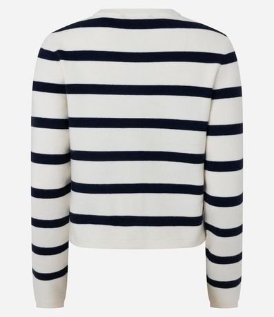 Cardigan Punto Listrado con Botones Dorados 7