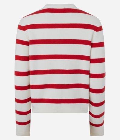 Cardigan Punto Listrado con Botones Dorados 7