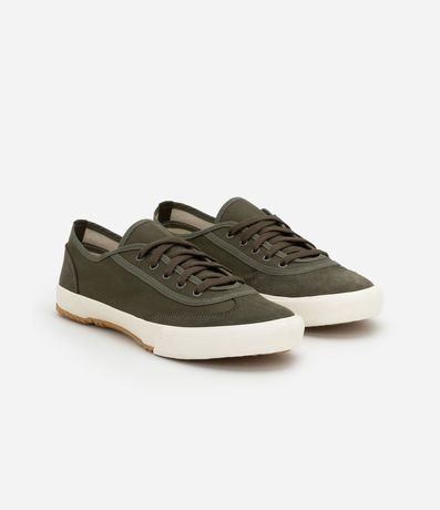 Championes Casual Retro en Sarga con Recortes y Cordón 2