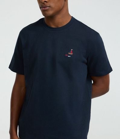 Remera en Algodón con Bordado de Barco y Peces 3
