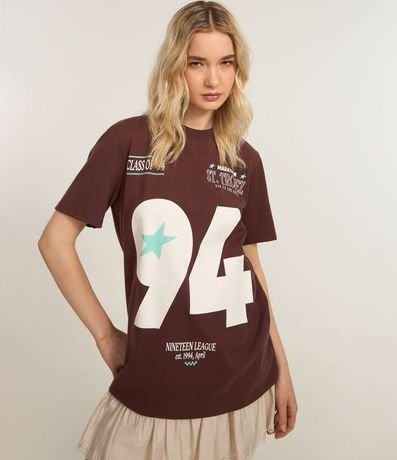 Remera Alargada en Algodón con Estampa 94 2