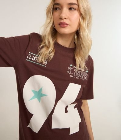 Remera Alargada en Algodón con Estampa 94 4