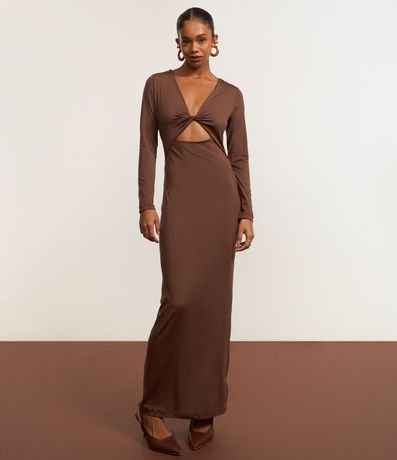 Vestido Largo en Microfibra con Torcido en el Busto 4