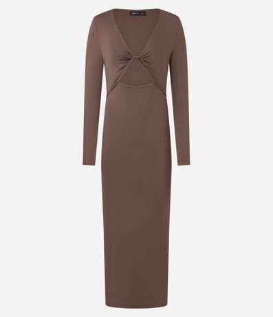 Vestido Largo en Microfibra con Torcido en el Busto 6