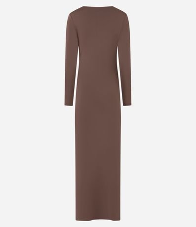 Vestido Largo en Microfibra con Torcido en el Busto 7