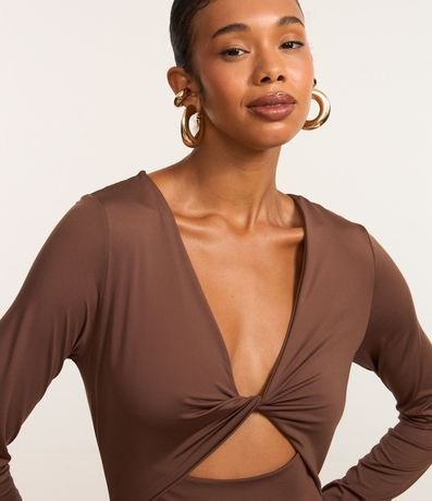 Vestido Largo en Microfibra con Torcido en el Busto 3