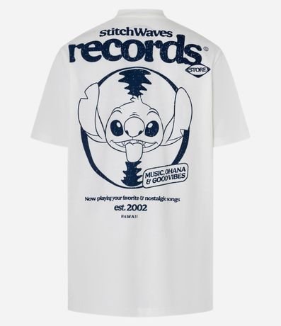 Remera T-Shirt en Algodón con Estampa Lilo & Stitch Records 6