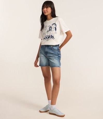 Remera T-Shirt en Algodón con Estampa Lilo & Stitch Records 2