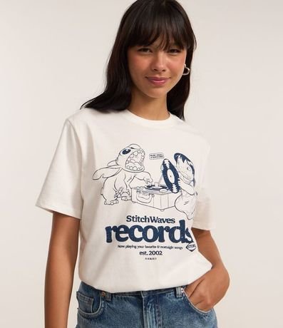 Remera T-Shirt en Algodón con Estampa Lilo & Stitch Records 3
