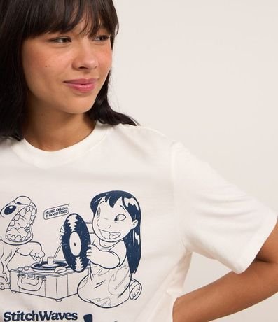 Remera T-Shirt en Algodón con Estampa Lilo & Stitch Records 4