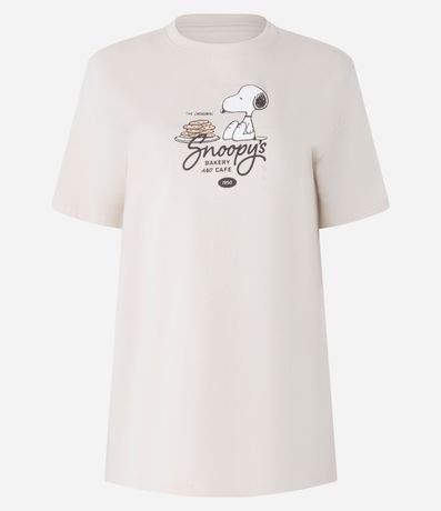 Remera Alargada en Algodón con Estampa Snoopy Bakery 5