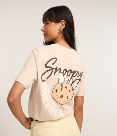 Remera Alargada en Algodón con Estampa Snoopy Bakery 1