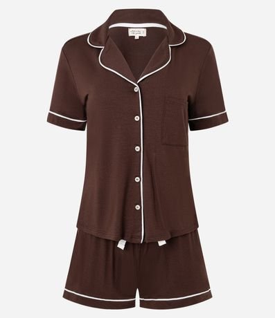 Pijama Short Doll Americano en Viscolycra con Vieses Contrastantes 4