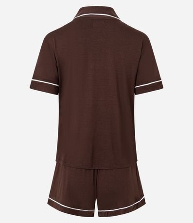 Pijama Short Doll Americano en Viscolycra con Vieses Contrastantes 5