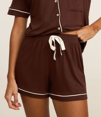 Pijama Short Doll Americano en Viscolycra con Vieses Contrastantes 3