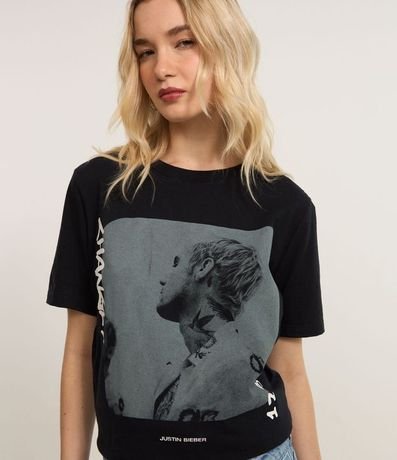 Remera Regular en Algodón con Estampa Justin Bieber 3