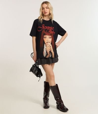 Remera en Algodón con Estampa y Lettering Jennie Ruby 3