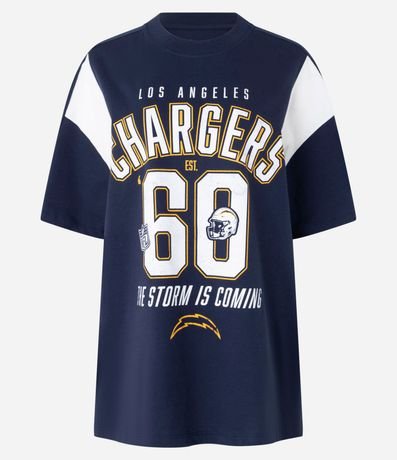 Remera Over Deportiva en Algodón con Estampa Chargers NFL 4
