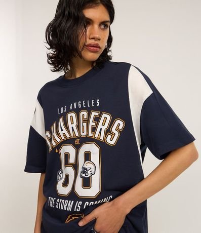 Remera Over Deportiva en Algodón con Estampa Chargers NFL 1