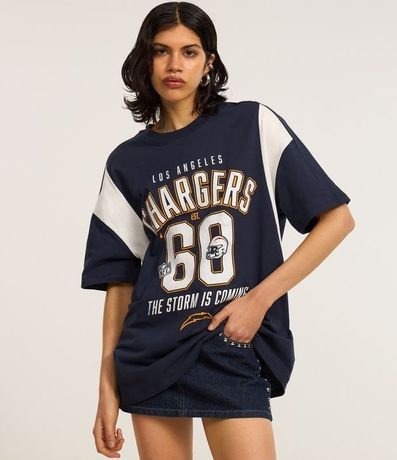 Remera Over Deportiva en Algodón con Estampa Chargers NFL 2