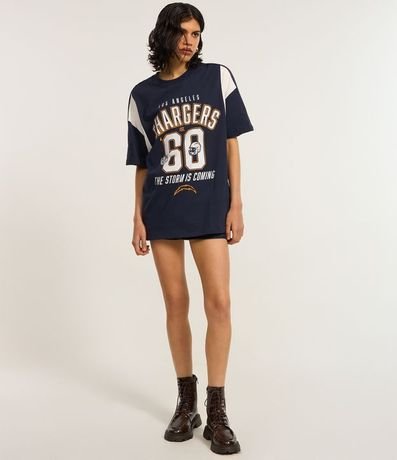 Remera Over Deportiva en Algodón con Estampa Chargers NFL 3