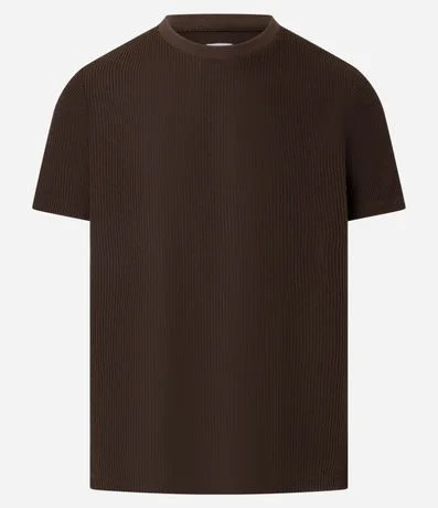 Remera en Algodón Acanalada con Cuello Redondo 4