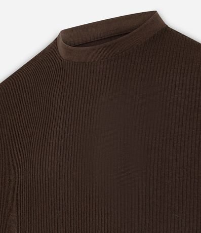 Remera en Algodón Acanalada con Cuello Redondo 5