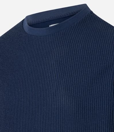Remera en Algodón Acanalada con Cuello Redondo 6
