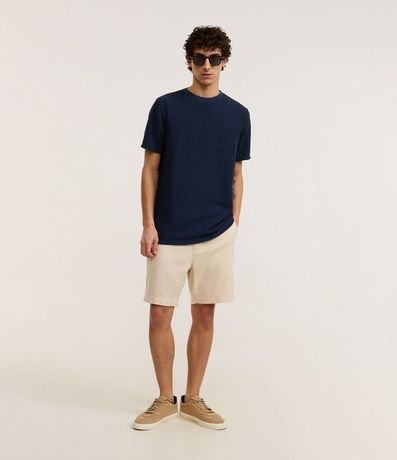 Remera en Algodón Acanalada con Cuello Redondo 2