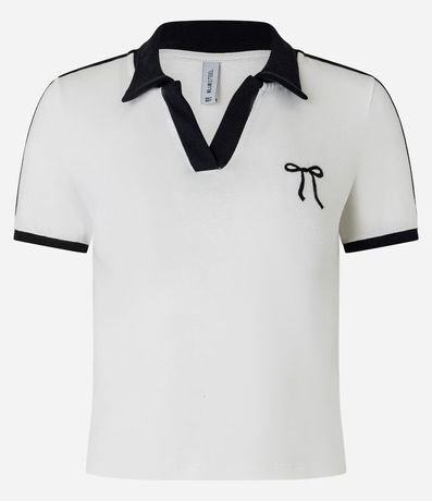 Blusa Polo en Algodón con Bordado de Moña 4