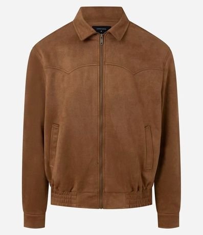 Campera con Detalles en Recorte y Bajo con Elástico