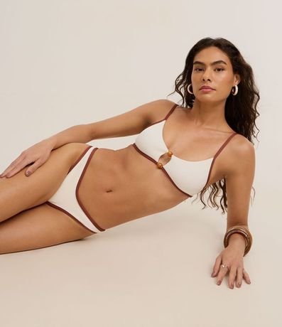 Bikini Bombacha Pernera Alta en Microfibra con Bies Contrastante