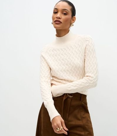 Suéter en Punto con Textura Zig Zag