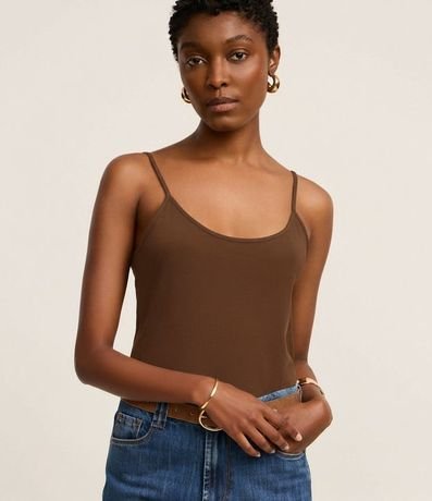 Blusa Básica de Bretel Fino en Algodón Peruano