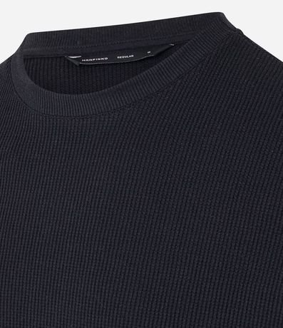 Remera Regular en Algodón con Textura Waffle 6