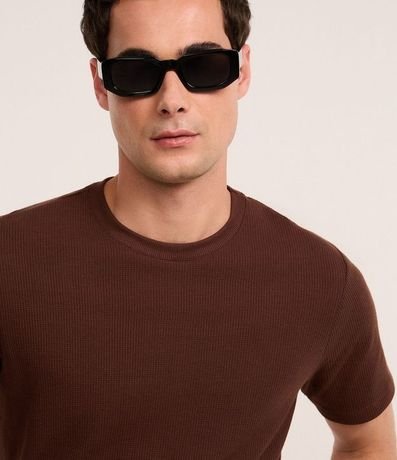 Remera Regular en Algodón con Textura Waffle 5