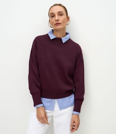 Buzo Suéter en Tricot con Puño Ajustado