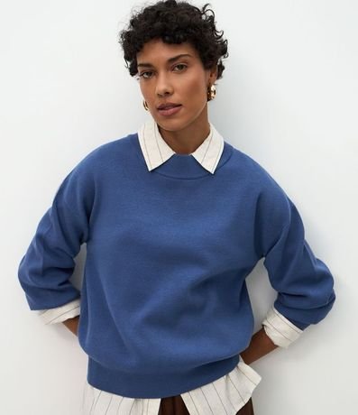 Buzo Suéter en Tricot con Puño Ajustado