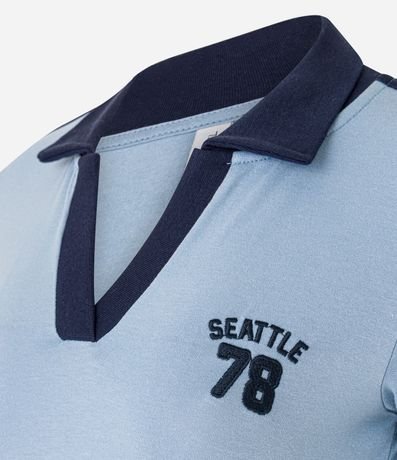 Blusa Polo en Algodón con Cuello Contrastante y Bordado Seattle 5