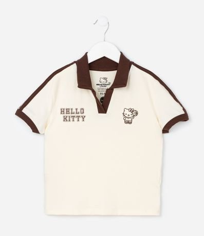 Remera Polo Infantil Hello Kitty con Bola de Vôlei - Talle 5 a 14 años