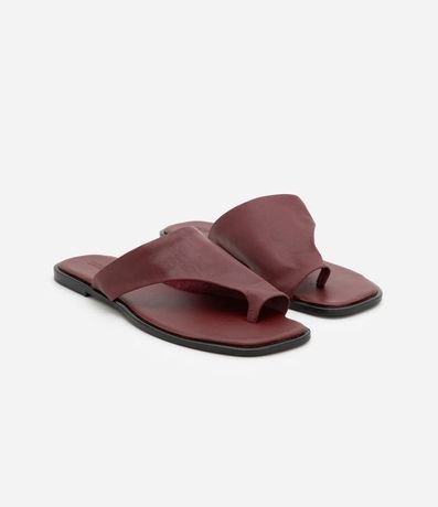 Sandalia Plana Mule en Cuero con Parte Superior Ancha 2