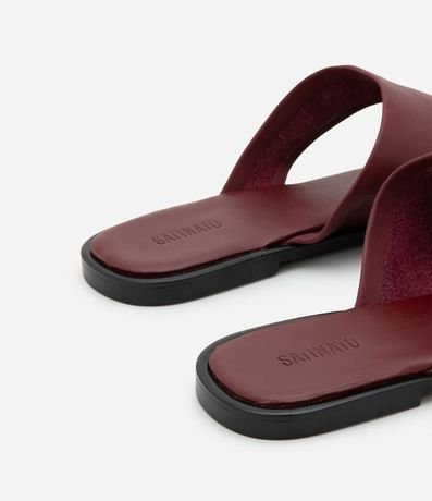 Sandalia Plana Mule en Cuero con Parte Superior Ancha 4