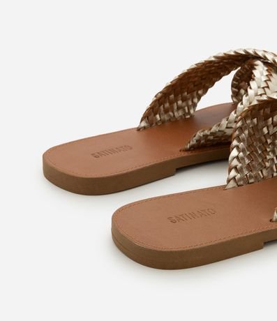 Sandalia Plana con Tiras Cruzadas Efecto Tressê 4