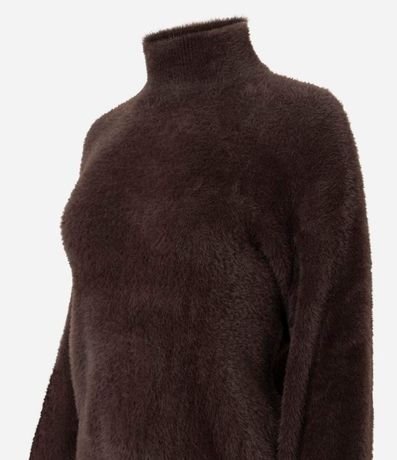 Suéter en Poliamida Afelpada con Cuello Alto 2