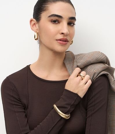 Suéter en Punto con Manga larga y Nervuritas Verticales 3