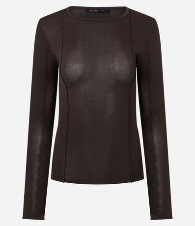 Suéter en Punto con Manga larga y Nervuritas Verticales 5