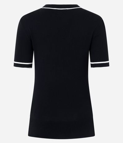Blusa Regular en Punto con Biés Contrastantes 7