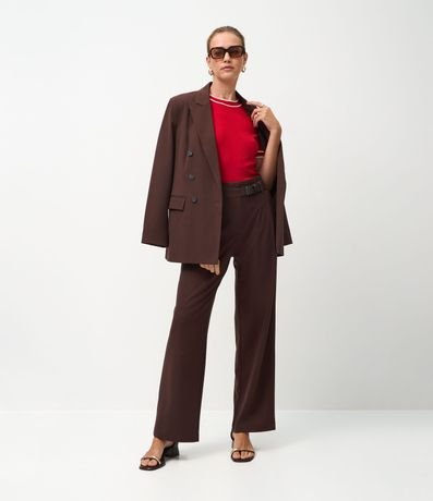 Blusa Regular en Punto con Biés Contrastantes 2