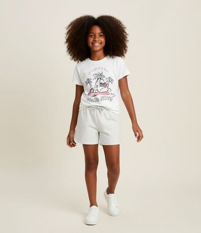 Short Infantil Runner en Algodón Sin Felpa con Lazo Tam - 5 a 14 años