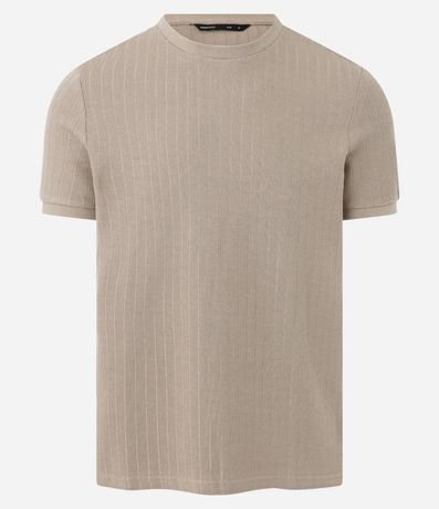 Remera Slim en Algodón con Textura Acanalada 5